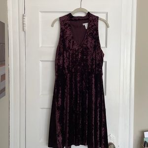 Maroon velvet dress